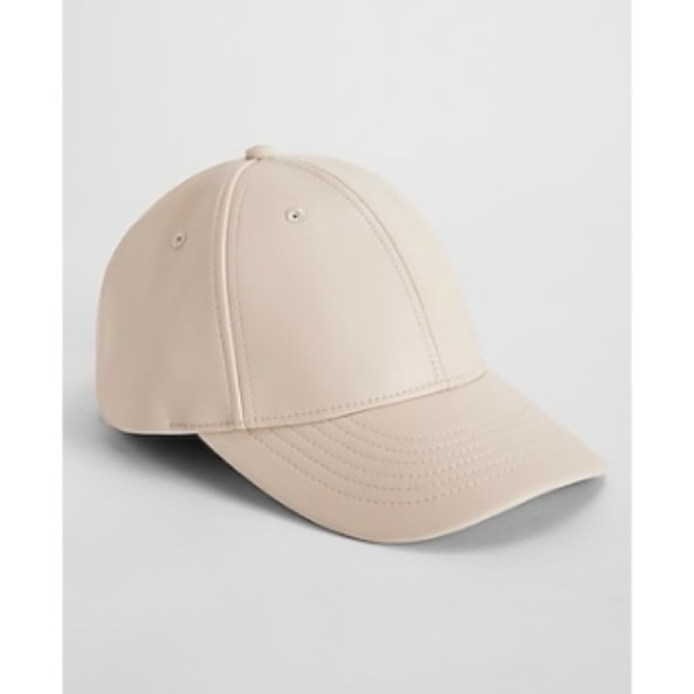 Express Off-White Faux Leather Cap